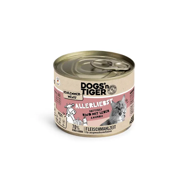 Menu gourmet Dogs’n Tiger 6 x 200 g - bœuf, foie