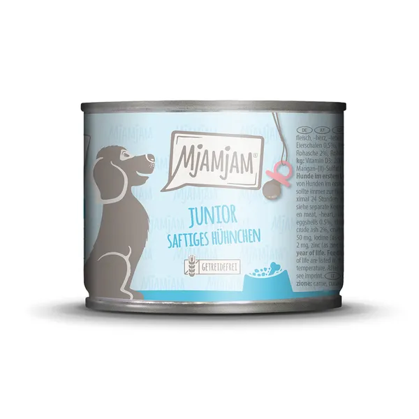Lot MjAMjAM Junior 24 x 200 g pour chiot - poulet, œuf