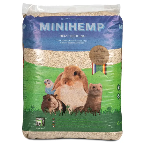 Litière Minihemp pour petits animaux, reptiles et oiseaux - 3 kg