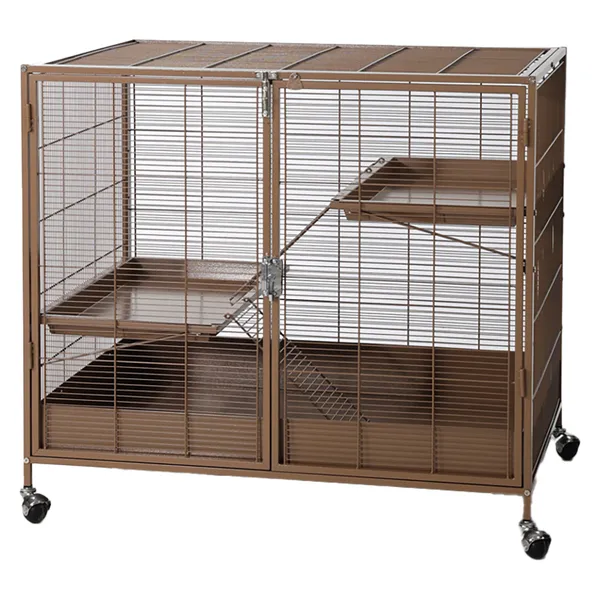 lot économique TIAKI cage pour petits animaux étagère, caramel + Add-on (L 93,5 x B 63 x H 157,8 cm)