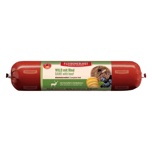 Fleischeslust Classic 6 x 800 g - gibier, bœuf, pommes de terre, myrtilles
