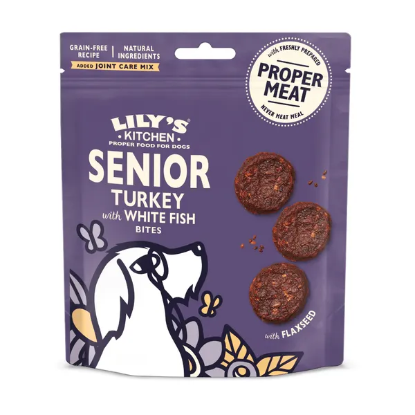 Lily's Kitchen Senior Bouchées de poisson blanc  à la dinde pour chien - 70 g