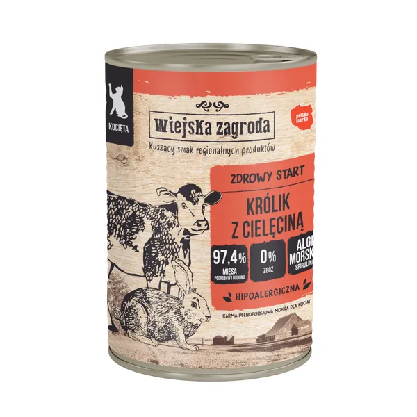 Wiejska Zagroda 6 x 400 g pour chat - Kitten lapin, veau