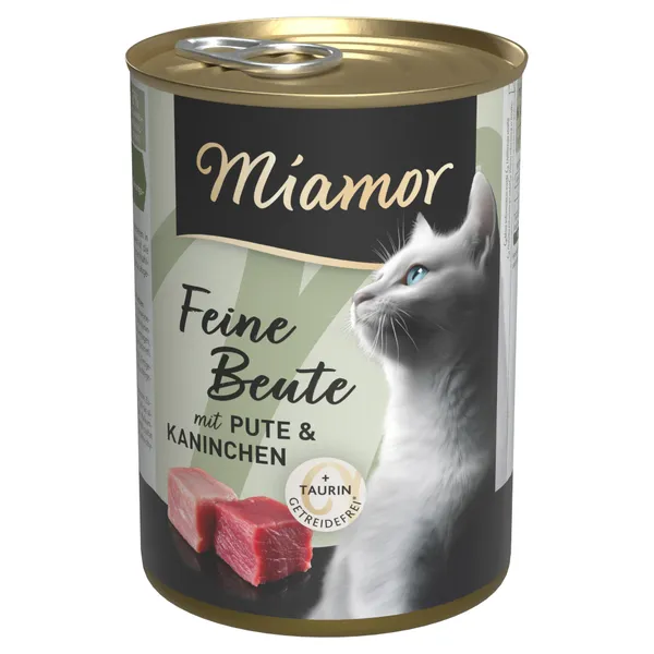 24 x 400g lapin, dinde Miamor Proies fines nourriture humide pour chats