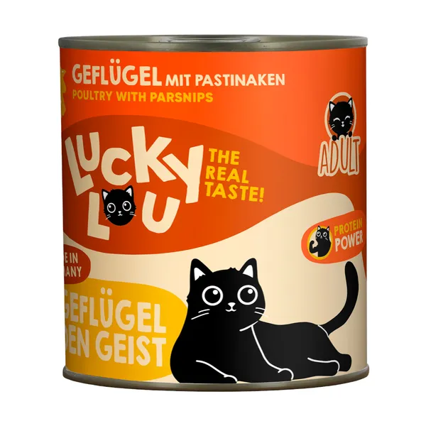800g Adult volaille Lucky Lou nourriture humide pour chat