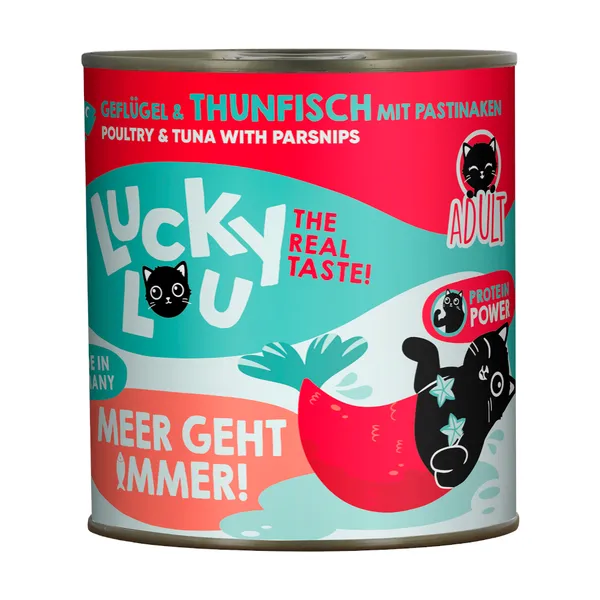 800g Adult volaille & thon Lucky Lou nourriture humide pour chat