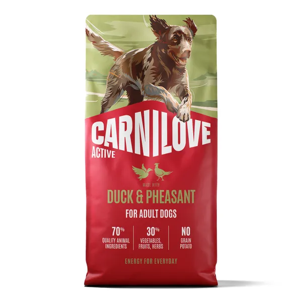 Lot économique : 2x12 kg Carnilove Actif Adulte à la viande de canard et faisan, nourriture pour chien sèche