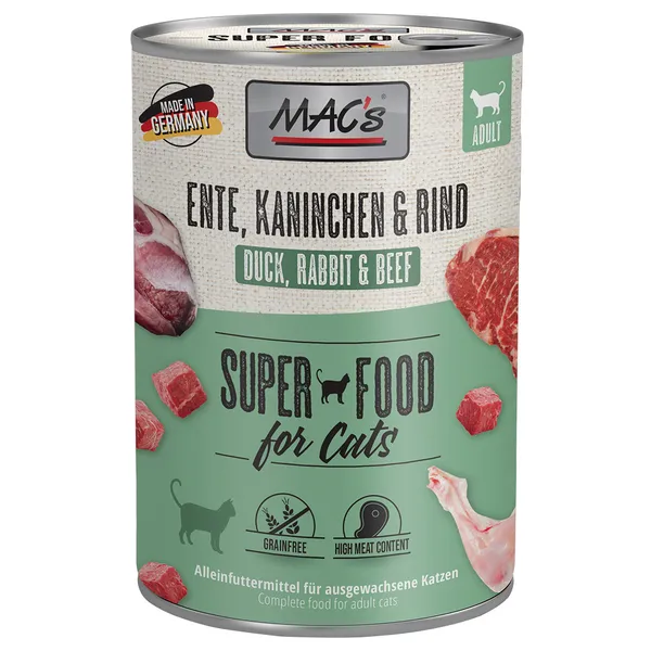 MAC's canard, lapin, bœuf - Pâtée pour chat