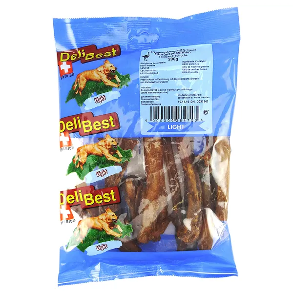Light tendons d'autruche DeliBest - Friandises pour Chien