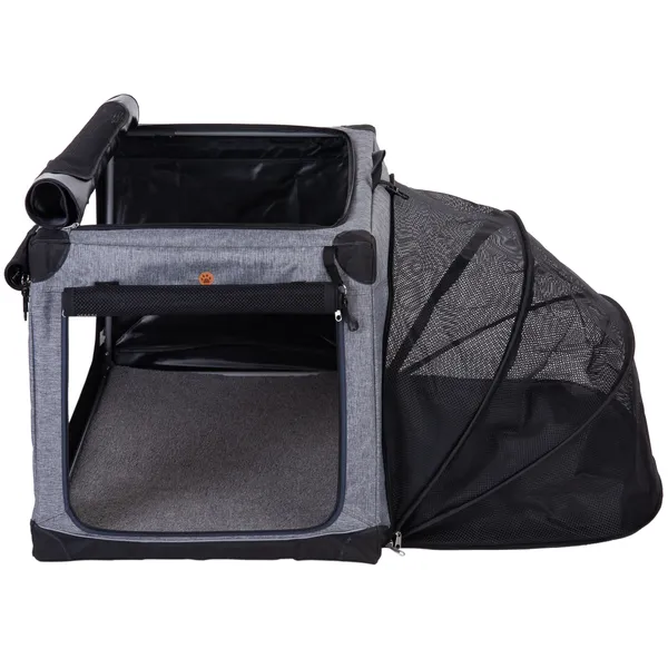 Niche pliable Pet Home - taille M : L 50,5 x P 76 x H 48 cm - gris, pour chien et chat