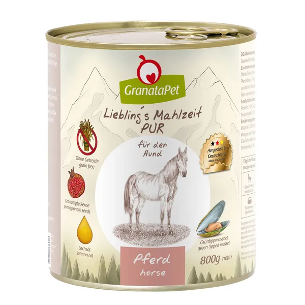 GranataPet Liebling's Mahlzeit PUR, cheval pour chien - 6 x 800 g