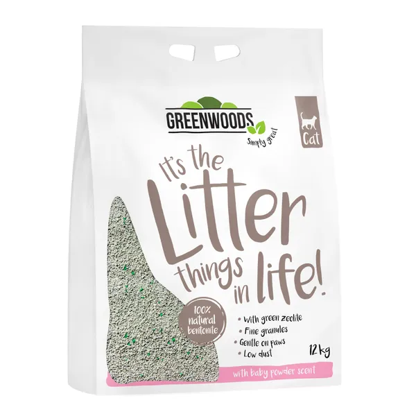 Litière en argile naturelle et zéolite Greenwoods pour chat