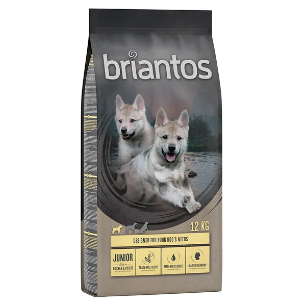 Briantos Junior poulet, pommes de terre - SANS CÉRÉALES pour chien - 12 kg