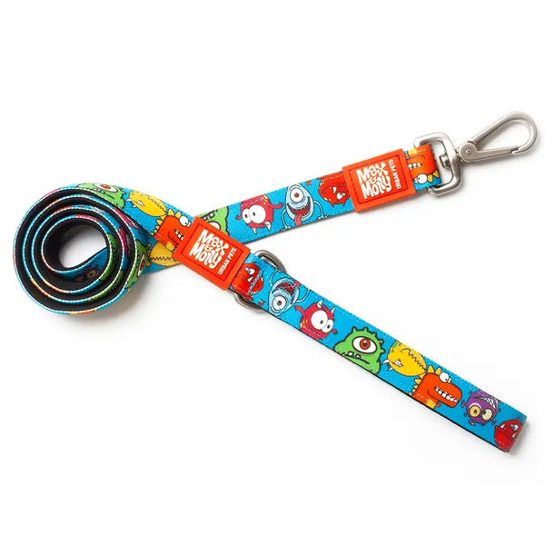 Laisse courte Max & Molly Little Monsters pour chien  - taille M : L 120 x l 2 cm