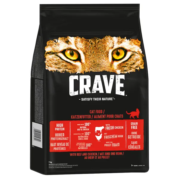 Crave Adult bœuf, poulet - Croquettes pour chat