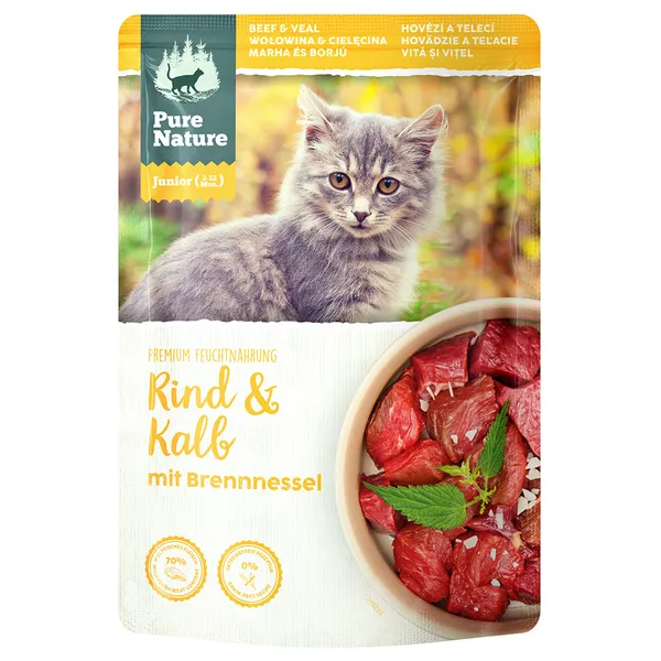 Pure Nature Junior bœuf, veau pour chat - 12 x 85 g