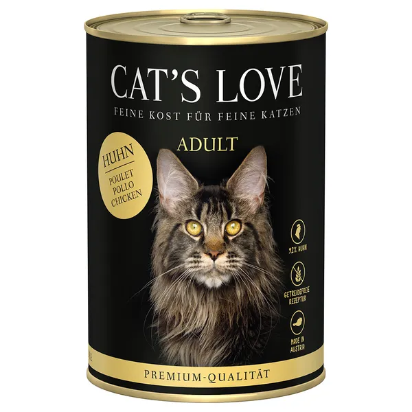 Cat's Love 6 x 400 g pour chat - pur poulet