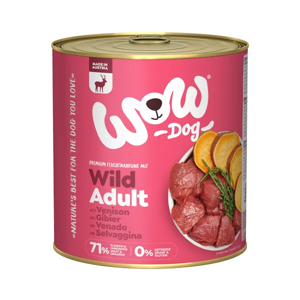 Boîtes Chien – Wow Adult Gibier – 800 gr