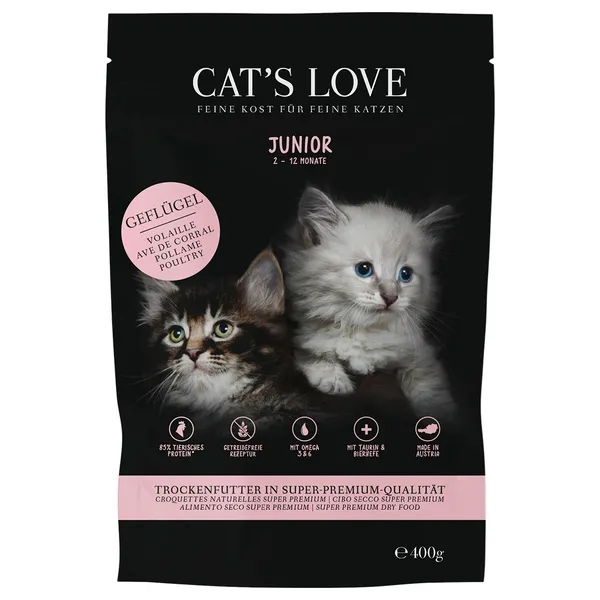 Cat's Love Junior volaille pour chat - 2 x 400 g
