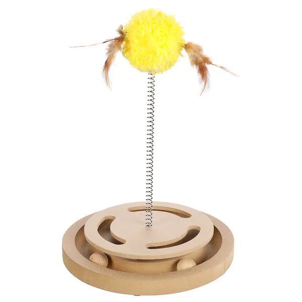 Jouet Flamingo Kitty Brain Train avec plumes pour chat