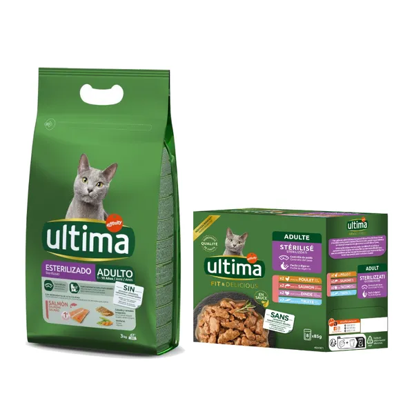 Ultima Chats Stérilisés, saumon & orge - 3 kg – photo 2