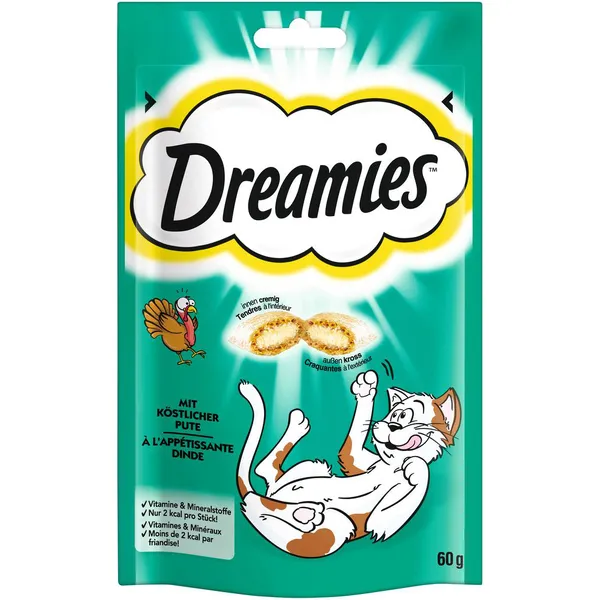Catisfactions à la dinde pour chat 60g - Friandises Dreamies Catisfactions