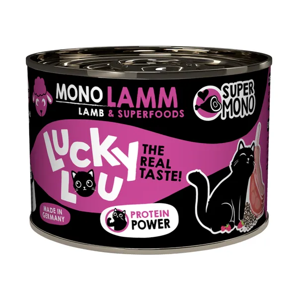200g SuperMono agneau Lucky Lou nourriture humide pour chats