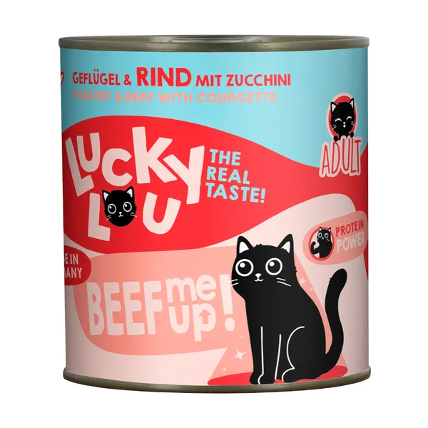 800g Adult volaille & bœuf  Lucky Lou nourriture humide pour chat