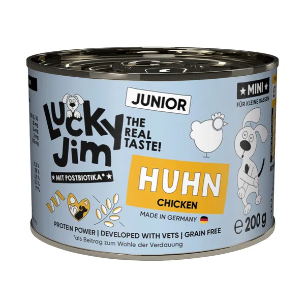 6x200g Lucky Jim MINI Junior poulet nourriture pour chiens humide
