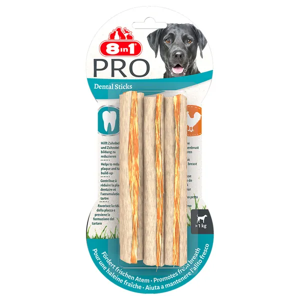 Bâtonnets Pro Dental Bâtonnets à mâcher poulet 8in1 - Friandises pour Chien