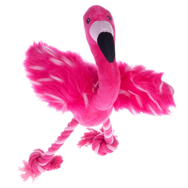 Jouet Flamant rose avec corde, pour chien