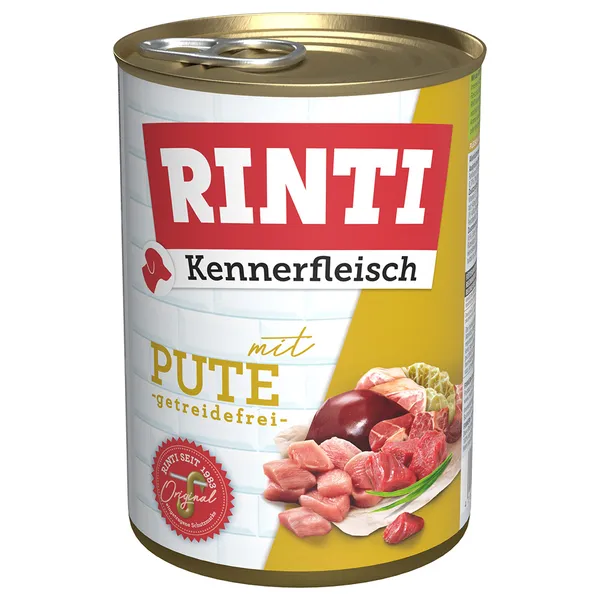 6x400g RINTI Kennerfleisch, dinde- Pâtée pour chien