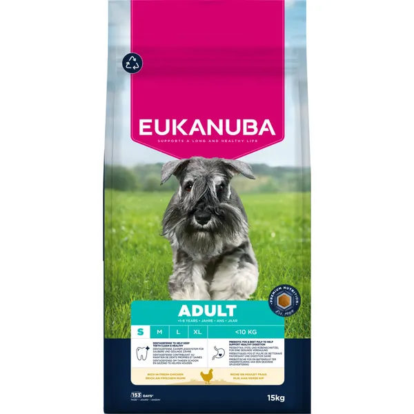 15kg Eukanuba Premium Nutrition Adult Small Breed poulet sec