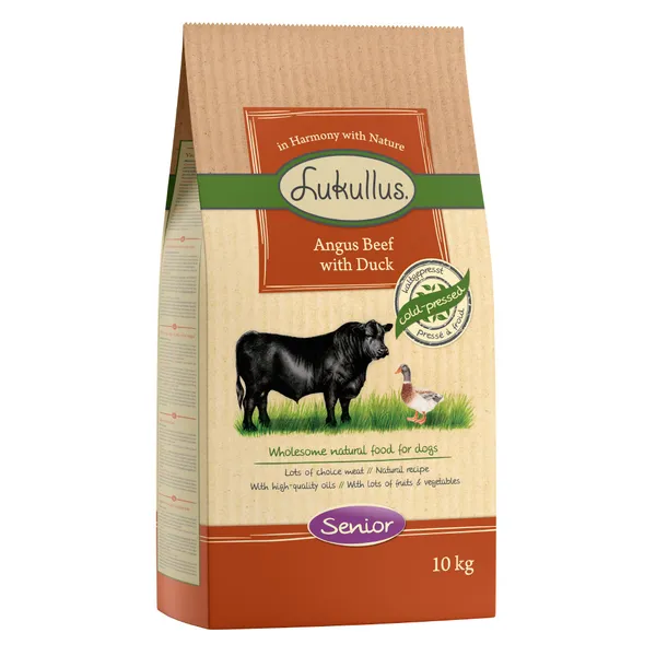 Lukullus Senior bœuf Angus, canard pour chien - 10 kg