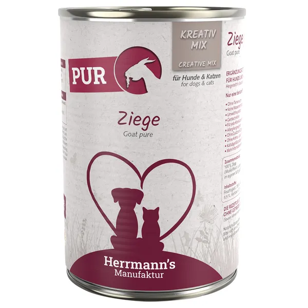 Lot Herrmann's Pure Viande Bio 24 x 400 g - chèvre