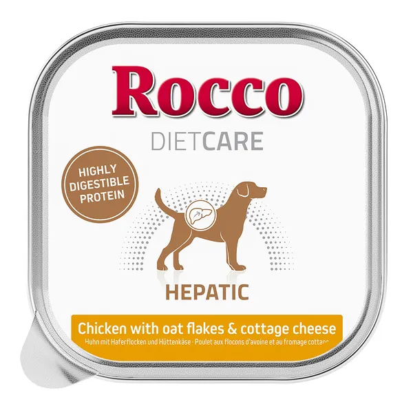 Barquettes Rocco Diet Care 10 x 150 g pour chien à prix spécial ! - Hepatic poulet, flocons d'avoine, cottage cheese