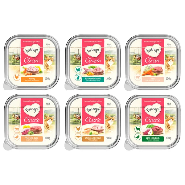Feringa Classic Meat Menu lot mixte I (6 saveurs) - Pâtée pour chat