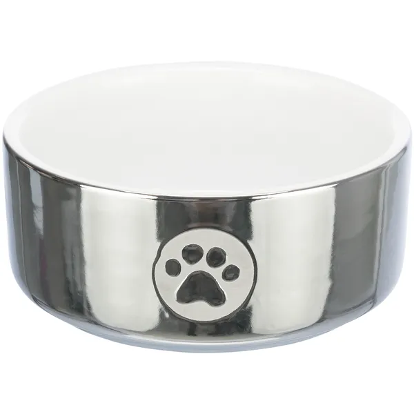 Gamelle Trixie en céramique, motif de patte pour chien et chat - capacité : 300 mL - 12 cm de diamètre