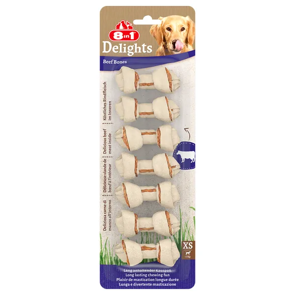 Delights, bœuf, os à mâcher pour chien - taille XS, 3 x 84 g (21 os)