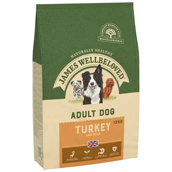 James Wellbeloved Adult dinde, riz pour chien - 12 kg