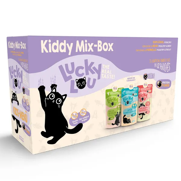125g Lucky Lou Lifestage Kitten Mix I (3 sortes) nourriture pour chat humide
