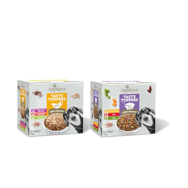 Paquet économique : 16x156g Applaws Taste Toppers mélange à goûter nourriture pour chien humide