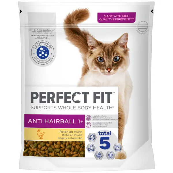 Perfect Fit Anti Hairball 1+ Riche en poulet pour chat - 750 g