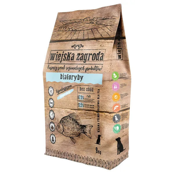 Wiejska Zagroda poisson blanc pour chien - 2 x 9 kg