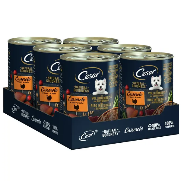 Cesar Natural Goodness pour chien - dinde et superaliments (12 x 400 g)
