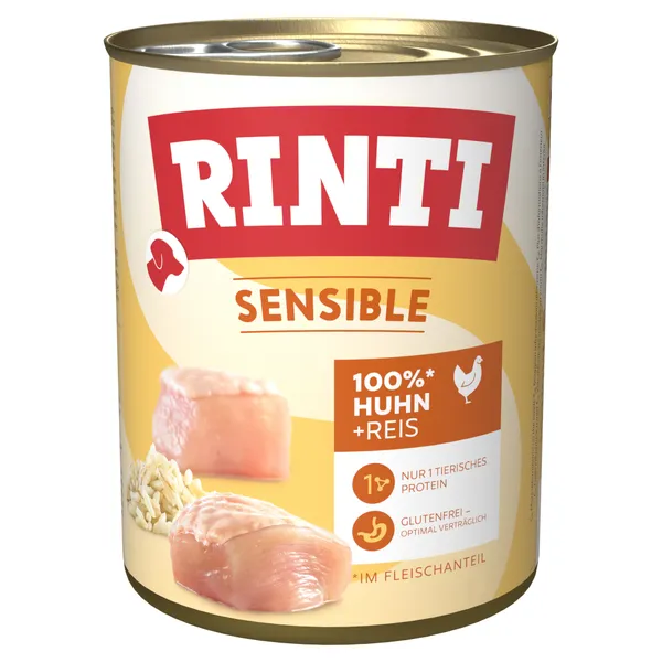 RINTI  Sensible 6 x 800 g pour chien - poulet, riz