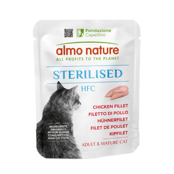 6x 50 g Almo Nature HFC Sterilised filet de poulet, nourriture humide pour chats