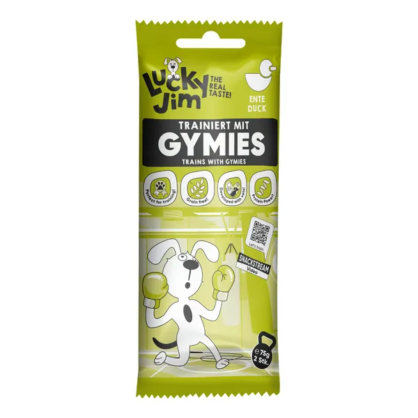 75g de friandises pour chiens Lucky Jim Gymies au canard