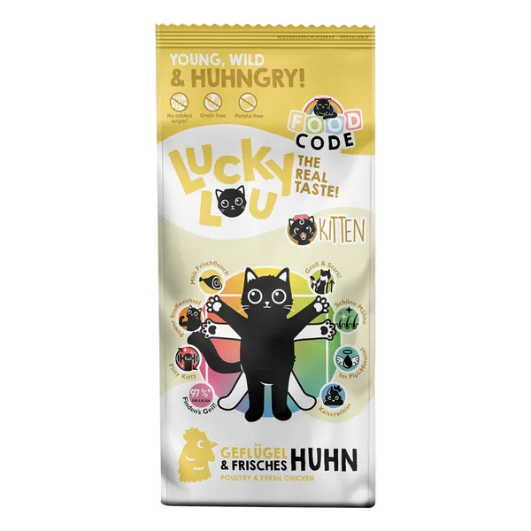 3kg Lucky Lou Kitten Volaille et poulet croquettes pour chat