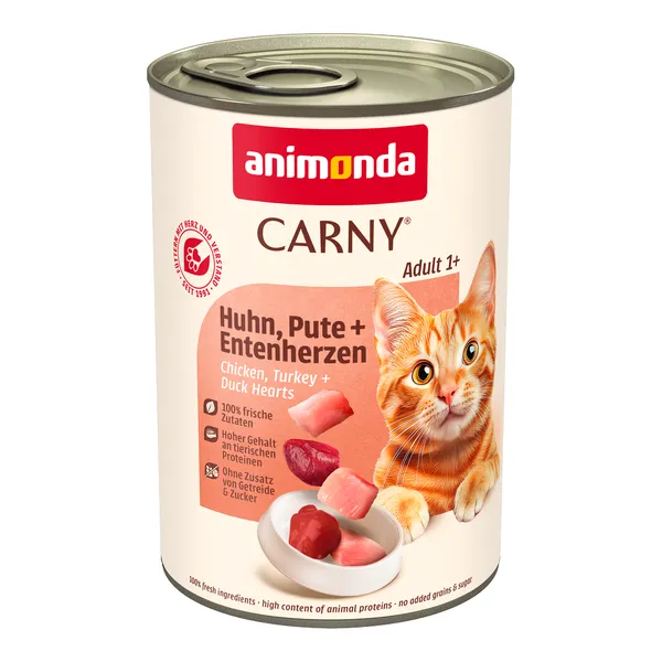 Lot Animonda Carny Adult 12 x 400 g pour chat - poulet, dinde, cœurs de canard